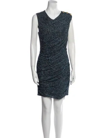 Pre-owned Balmain V-neck Mini Dress