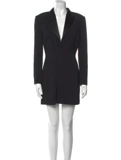 Pre-owned Balmain V-neck Mini Dress In Black