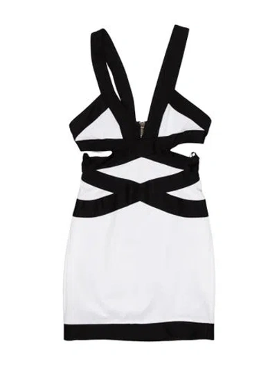 Pre-owned Balmain V-neck Mini Dress In Multi