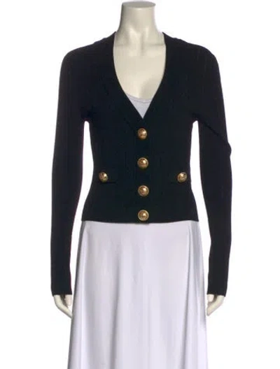 Pre-owned Balmain V-neck Sweater In Black