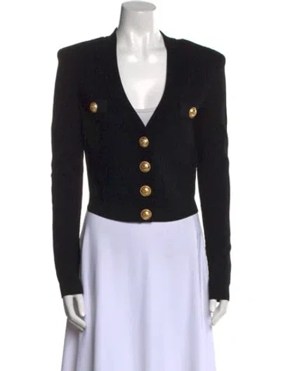 Pre-owned Balmain V-neck Sweater In Black