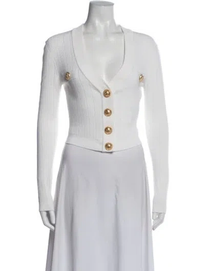 Pre-owned Balmain V-neck Sweater In Neutral
