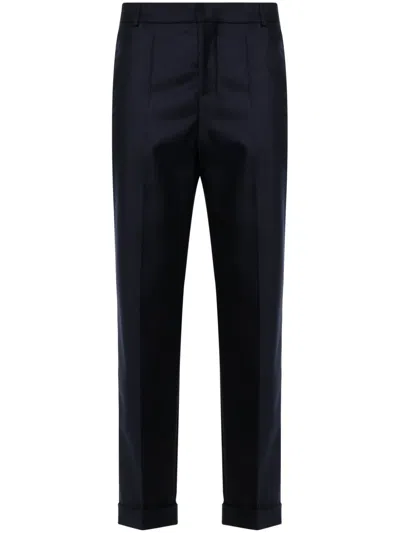Balmain Vrigin-wool Tailored Trousers In Blue