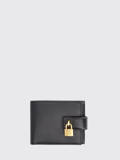 Balmain Pulse Trifold Lambskin Wallet In Black
