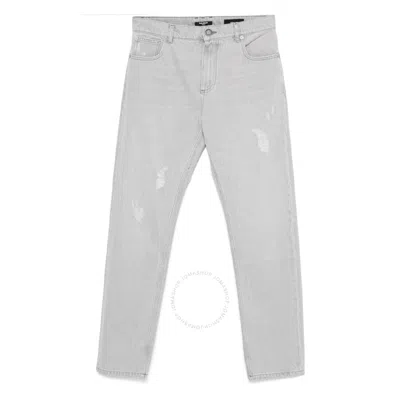 BALMAIN BALMAIN WASHED DENIM STRAIGHT CUT JEANS