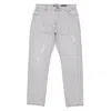 Balmain Washed Denim Straight Cut Jeans In Gray