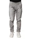 Balmain Light Gray Washed Skinny Fit Men Denim Jeans In Gray