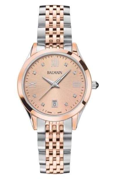Balmain Watches Classic R Diamond Bracelet Watch, 34mm In Multi