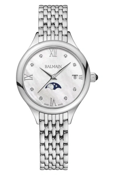 Balmain Watches Diamond Moon Phase Bracelet Watch, 31mm