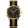 Balmain Watches Madrigal Chronograph Fabric Strap Watch, 42mm In Black Nato