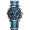 Balmain Watches Madrigal Chronograph Fabric Strap Watch, 42mm In Blue Nato