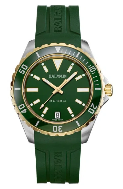 Balmain Watches Ophrys Rubber Strap Watch, 42.5mm