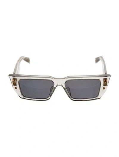 Pre-owned Balmain Wayfarer Mirrored Sunglasses In Gold/grey