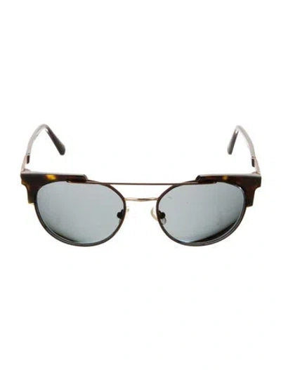 Pre-owned Balmain Wayfarer Tinted Sunglasses In Brown