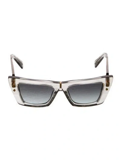 Pre-owned Balmain Wayfarer Tinted Sunglasses In Gold
