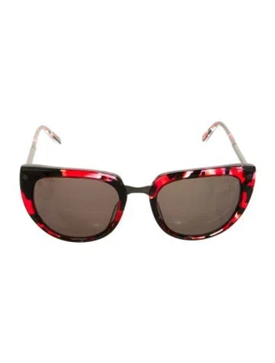 Pre-owned Balmain Wayfarer Tinted Sunglasses In Red
