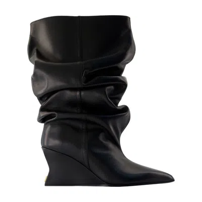Balmain Wedge Ankle Boots In Multi