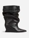 Balmain Leather Ankle Boots In Black