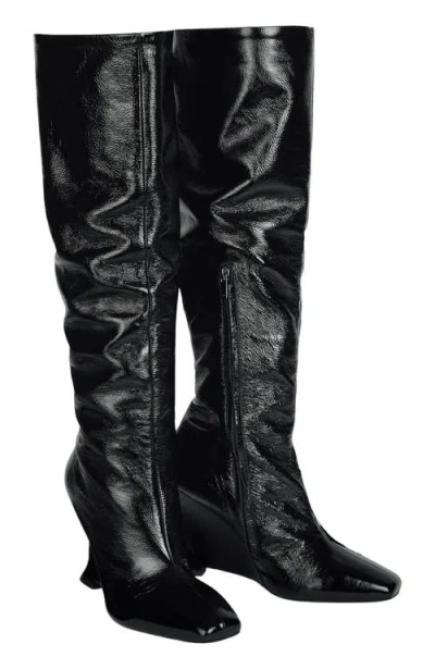 Balmain Wedge Boots In Black