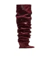 Balmain Wedge Thigh-high Boots In Burgundy
