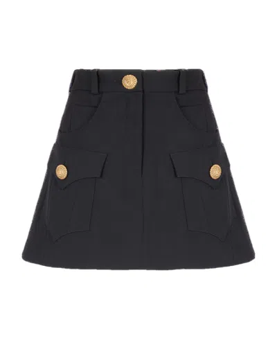 BALMAIN BALMAIN LOGO BUTTON MINI SKIRT