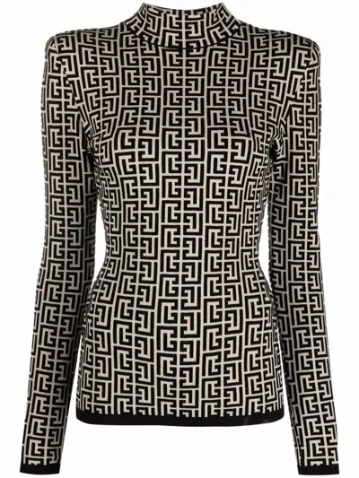 Balmain Wf0kf000k253 Monogram Dress In Black