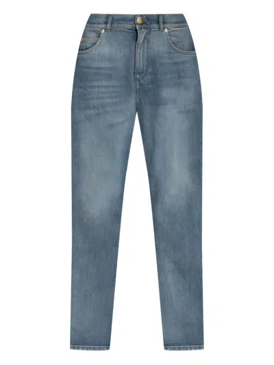 Balmain Whiskering-effect Jeans In Blue