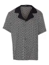 Balmain Short Sleeves Shirt Geometric Pattern Collar In Black