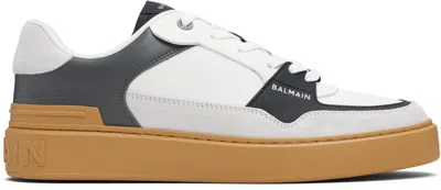 Balmain White & Gray B-court Flip Sneakers