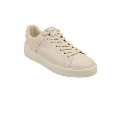 Balmain White B- Court Sneakers In Beige