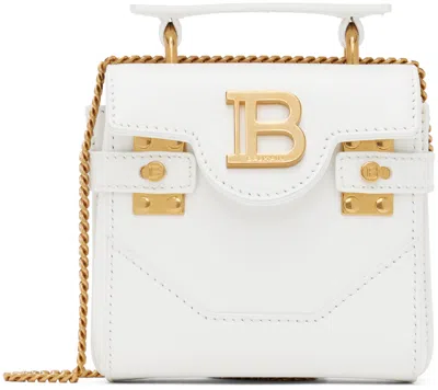 Balmain White B-buzz Mini Bag In 0fa Blanc