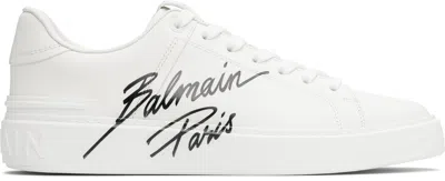 BALMAIN WHITE B-COURT SNEAKERS