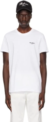 Balmain White Crewneck T-shirt With Logo Lettering Embroidery In Gab Blanc/noir