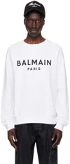 BALMAIN WHITE 'BALMAIN PARIS' PRINTED SWEATSHIRT