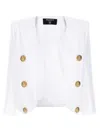 Balmain Double-breasted Spencer Jacket Gold Buttons In White