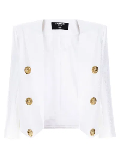 BALMAIN WHITE BLAZER SPENCER