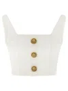 Balmain Button Top In White