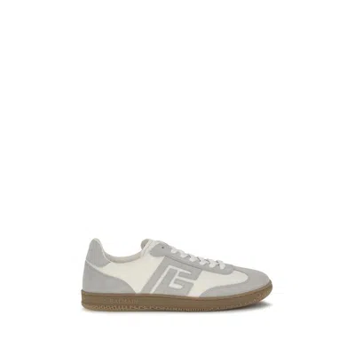 Balmain White Calf Leather Bos Taurus Athletic Sneakers In Multi