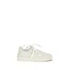 Balmain White Calf Leather Bos Taurus Low Top Sneakers In Multi