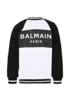 Balmain White Cardigan For Kids With Logo In Multi