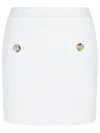 Balmain Cotton Blend Miniskirt Gold-tone Buttons