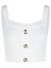 Balmain Cotton Blend Top Button Embellishments In White