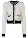 Balmain Signature Logo-embroidered Cardigan In White