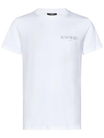 Balmain White Cotton Jersey Crewneck T-shirt