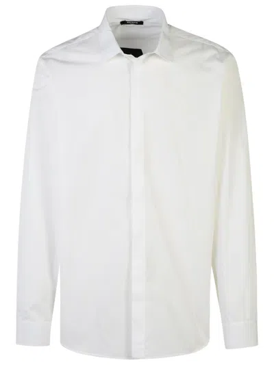 Balmain White Cotton Shirt Men