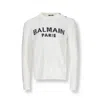 Balmain Logo-embroidered Cotton Sweatshirt In Neutral