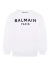 Balmain Logo-print Cotton Sweatshirt In White