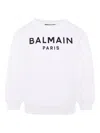 Balmain Logo-print Cotton Sweatshirt In Neutral