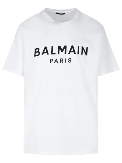 BALMAIN BALMAIN WHITE COTTON T-SHIRT
