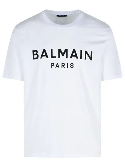 BALMAIN BALMAIN WHITE COTTON T-SHIRT